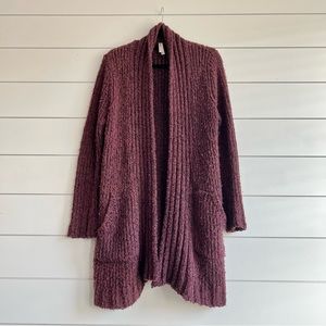 RVCA Maroon Long Chunky Cardigan